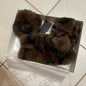 Knitted Rex Rabbit Fur Accessories Set